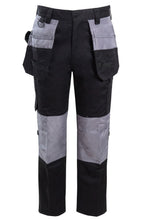 Load image into Gallery viewer, Shelikes Mens Combat Cargo Pockets Hard Wearing Work Trousers - Black/Grey
