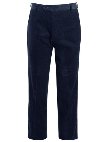 Mens Casual Cord Corduroy Cotton Formal Trousers Pants - Navy