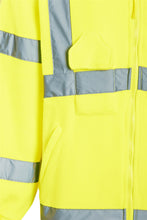 Load image into Gallery viewer, Mens Hi Vis Fleece Full Zip Warm 2 Side Reflective Jacket - Yellow
