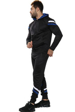 Load image into Gallery viewer, Mens Full Zip Hooded Skinny Fit Lightweight Tracksuit Set - Black (AV20-K)
