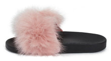 Load image into Gallery viewer, Womens Fur Summer Fluffy Sliders Flip Flops - Pink
