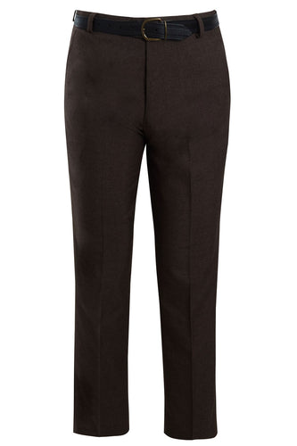 Mens Formal Belted Everpress Pants - Brown