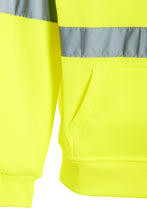 Load image into Gallery viewer, Mens Zip Up Fleece Hooded Hi Viz Visibility Sweatshirt - Yellow
