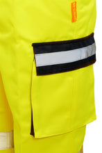 Load image into Gallery viewer, Mens Hi Vis Viz Workwear Safety Trousers Combat Bottoms - Yellow/Navy
