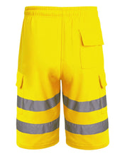 Load image into Gallery viewer, Mens Hi Visibility Combat Style Cargo Pocket Work Wear Shorts - Yellow
