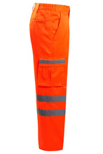 Load image into Gallery viewer, Mens Hi Vis Viz Workwear Safety Trousers Combat Bottoms - Orange
