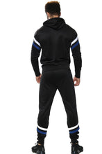 Load image into Gallery viewer, Mens Full Zip Hooded Skinny Fit Lightweight Tracksuit Set - Black (AV20-K)
