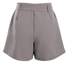 Load image into Gallery viewer, Ladies Mini Zip Pleated Casual Summer Shorts - Grey
