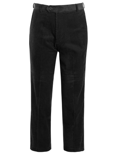 Mens Casual Cord Corduroy Cotton Formal Trousers Pants - Black