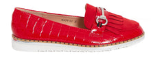 Load image into Gallery viewer, Ladies Flat Casual Tassle Loafers Buckle Pumps Shoes - Red
