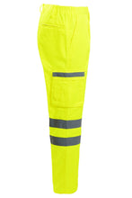 Load image into Gallery viewer, Mens Hi Vis Viz Workwear Safety Trousers Combat Bottoms - Yellow
