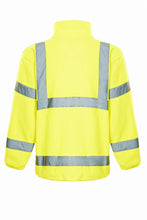 Load image into Gallery viewer, Mens Hi Vis Fleece Full Zip Warm 2 Side Reflective Jacket - Yellow
