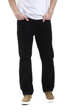 Load image into Gallery viewer, Mens Leg Denim Wash Cotton Plain Straight Classic Jeans - Black
