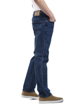 Load image into Gallery viewer, Mens Leg Denim Wash Cotton Plain Straight Classic Jeans - Dark Blue
