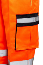 Load image into Gallery viewer, Mens Hi Vis Viz Workwear Safety Trousers Combat Bottoms - Orange/Navy
