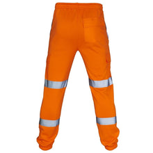 Load image into Gallery viewer, Mens Hi Vis Viz 2 Tone Jogging Bottoms Combat Trousers - Orange/Navy
