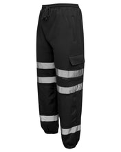 Load image into Gallery viewer, Mens Hi Vis Viz Combat Trousers Workwear Jogging Bottoms - Black
