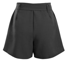 Load image into Gallery viewer, Ladies Mini Zip Pleated Casual Summer Shorts - Black
