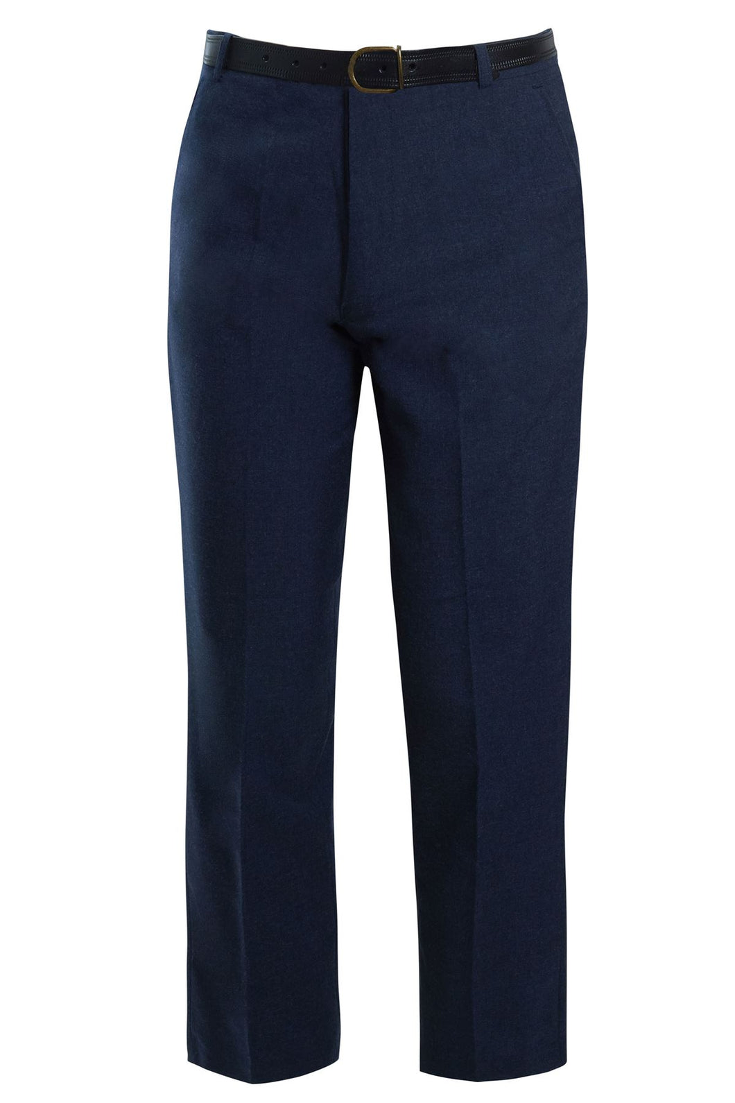 Mens Formal Belted Everpress Pants - Denim