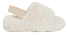 Load image into Gallery viewer, Womens Fluffy Faux Fur Peep Toe Slipper - Beige
