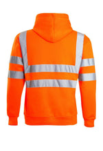 Load image into Gallery viewer, Mens 2 Tone No Zip Hi Vis Sweatshirt Tape Band Pull Over - Orange Plain
