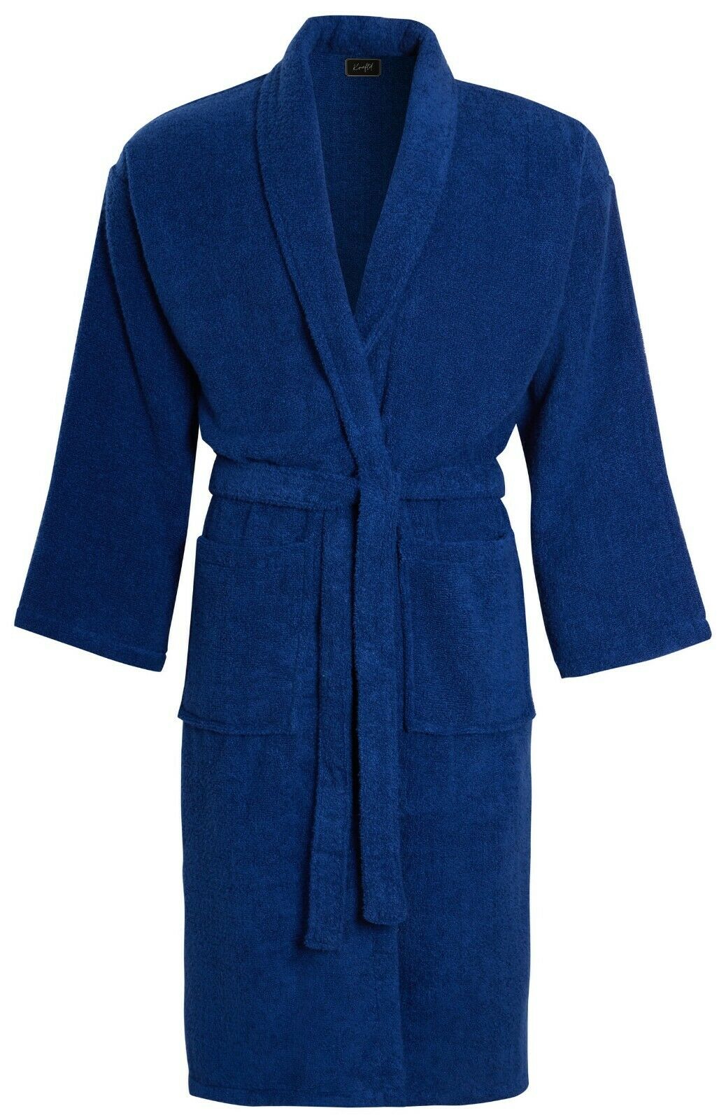 Unisex Luxury Egyptian Cotton Terry Towelling Gown - Royal Blue ( Shawl Collar Bath Robe )