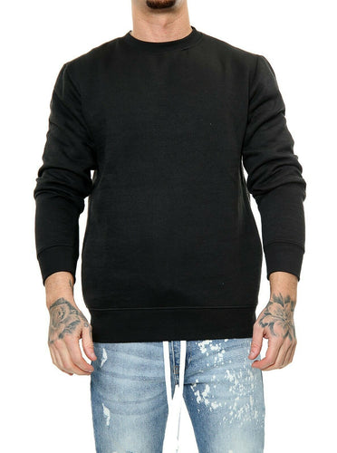 Mens Plain Casual Leisure Top Pullover - Black