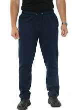 Load image into Gallery viewer, Mens Zip Pockets Open Hem Sweat Pants - Navy
