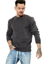 Load image into Gallery viewer, Mens Plain Casual Leisure Top Pullover - Charcoal
