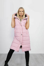 Load image into Gallery viewer, Womens Hooded Quilted Zip Up Gilet Waistcoat - Pink
