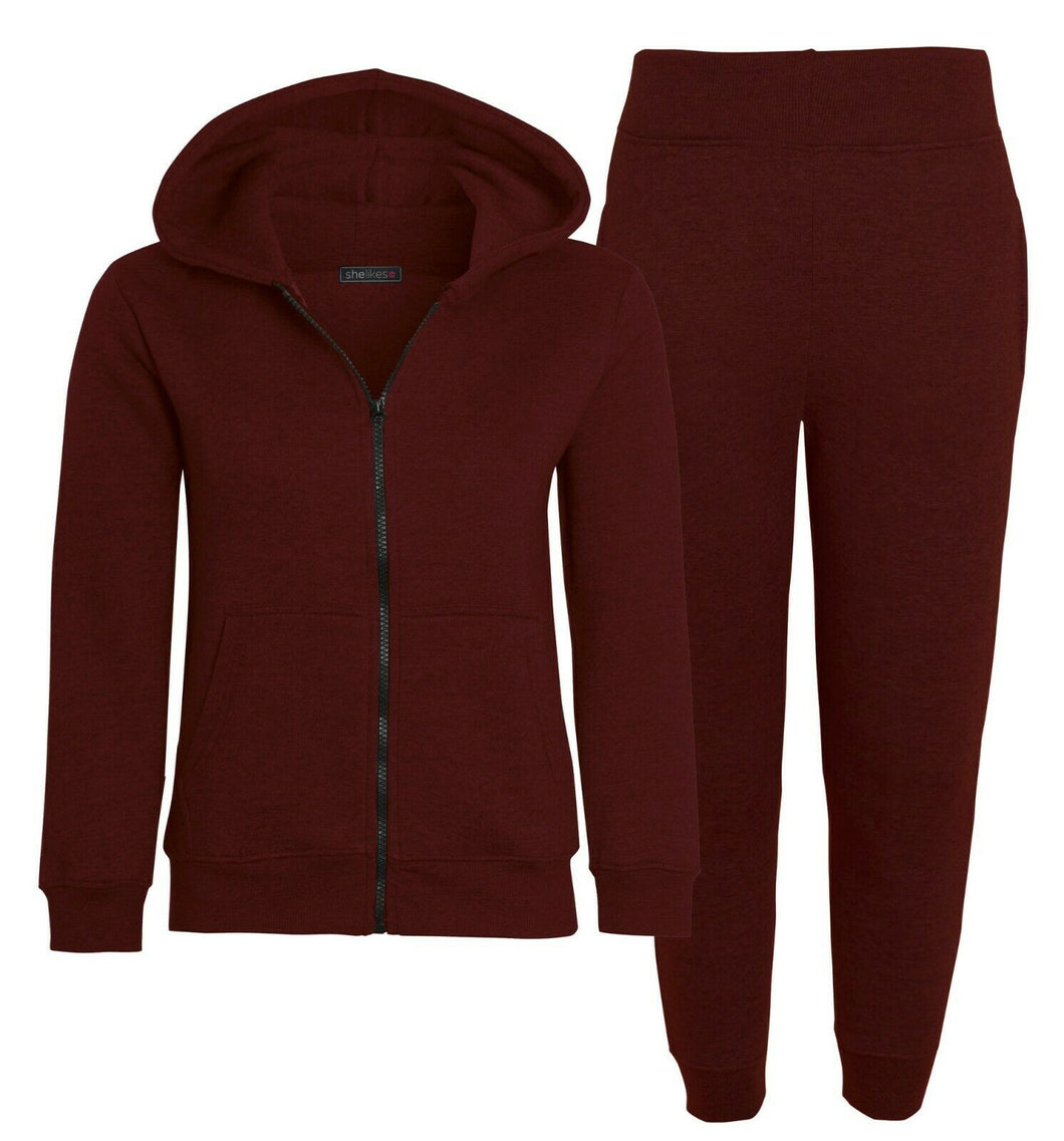 New Kids Fleece Hoodie Top & Bottoms Joggers Tracksuit Set - Brown