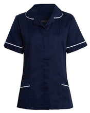 Load image into Gallery viewer, Shelikes Womens Healthcare Zip Collared Nurse Uniform - Navy
