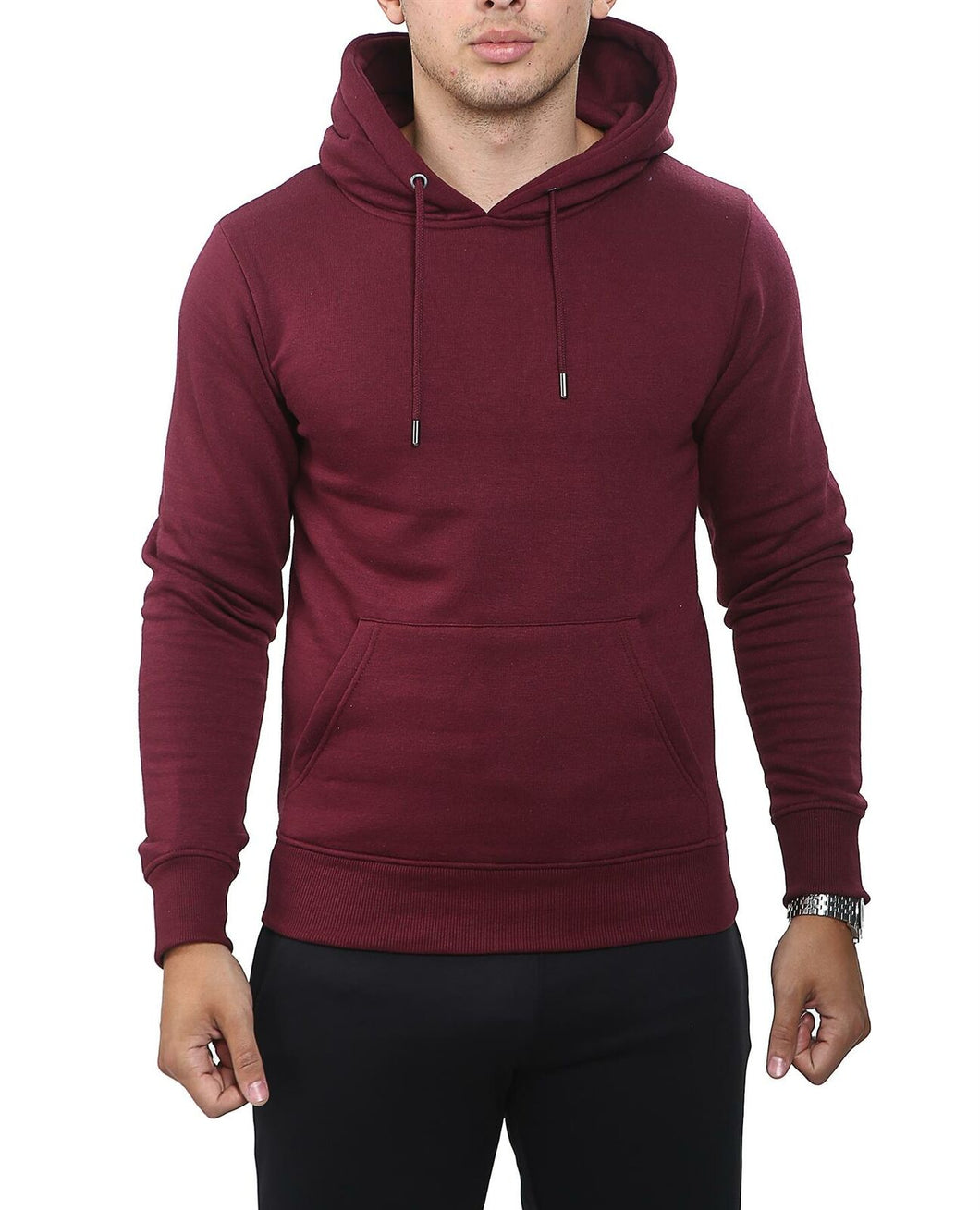 Shelikes Mens Pullover Hooded Sweatshirt - Maroon