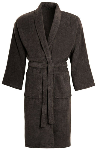 Unisex Luxury Egyptian Cotton Terry Towelling Gown - Grey ( Shawl Collar Bath Robe )