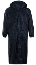 Load image into Gallery viewer, Mens Waterproof Hooded Mac Trench Long Coat - Navy Long Coat
