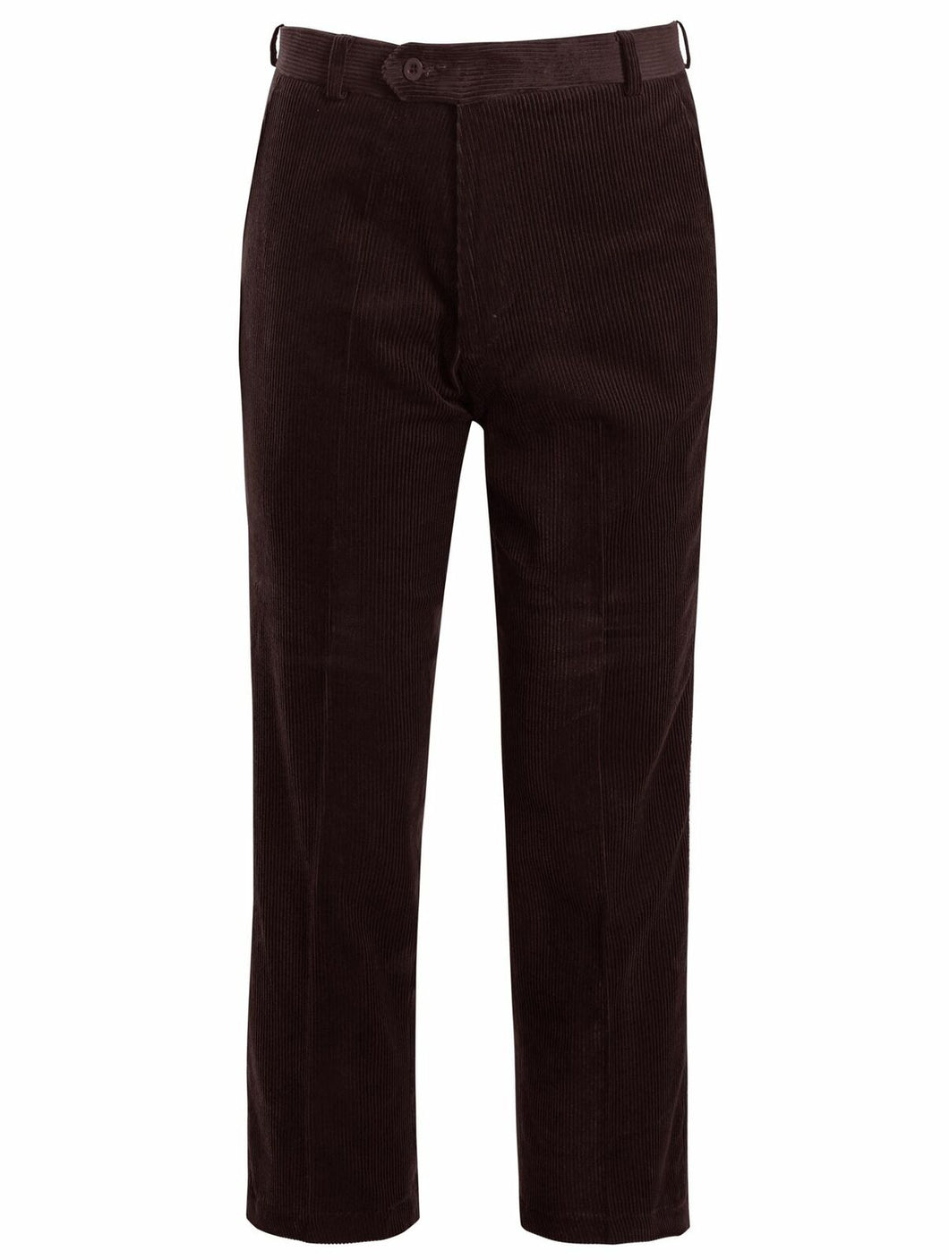 Mens Casual Cord Corduroy Cotton Formal Trousers Pants - Brown