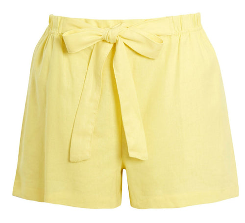 Womens High Waisted Summer Beach Casual Shorts - Lemon