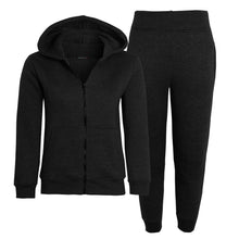 Load image into Gallery viewer, New Kids Fleece Hoodie Top &amp; Bottoms Joggers Tracksuit Set - Black
