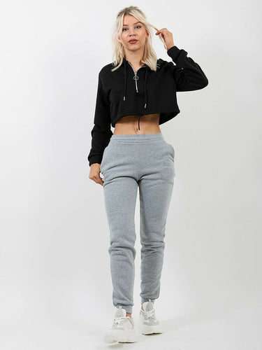 Womens Cuffed Lounge Wear Sweatpants - Grey (Slim Fit)