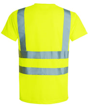 Load image into Gallery viewer, Hi Vis Viz Visibility Short Sleeve V Neck T-Shirt Polo Safety Work Shirts - Yellow
