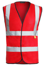 Load image into Gallery viewer, Hi Vis High Visibility Waistcoat Vest 2 Band - Red
