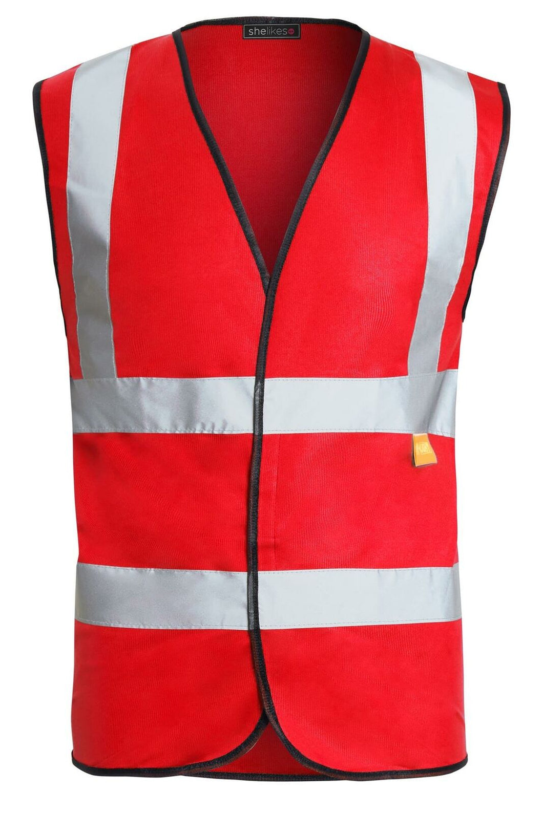 Hi Vis High Visibility Waistcoat Vest 2 Band - Red