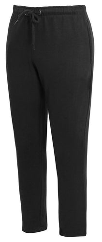 Mens Zip Pockets Open Hem Sweat Pants - Black