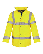 Load image into Gallery viewer, Hi Vis Parka Workwear Safety Hooded Jacket - Yellow
