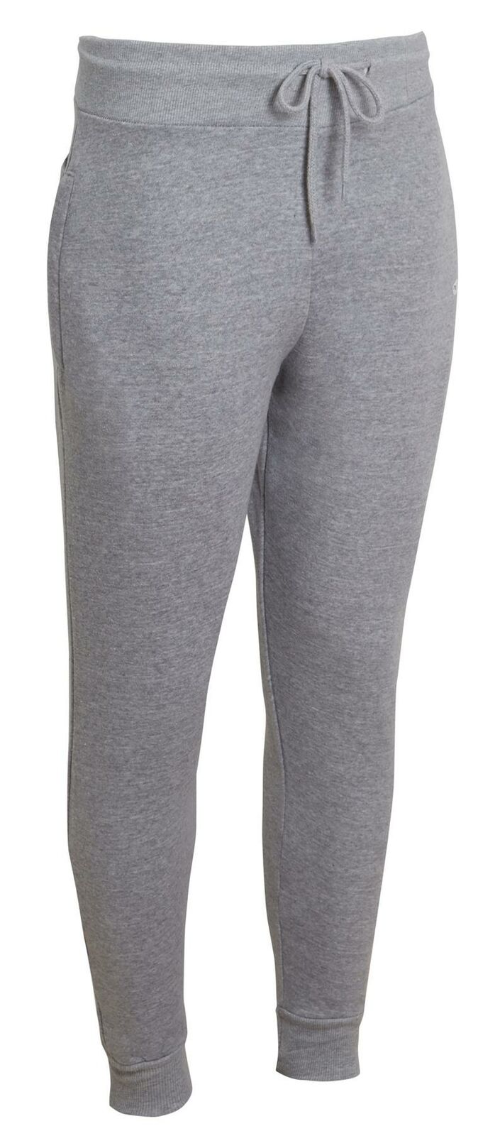 Mens Fleece Cuff Hem Skinny Slim Bottoms Casual Joggers - Grey