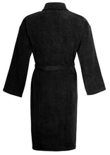 Load image into Gallery viewer, Unisex Luxury Egyptian Cotton Terry Towelling Gown - Black ( Shawl Collar Bath Robe )
