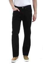 Load image into Gallery viewer, Mens Leg Denim Wash Cotton Plain Straight Classic Jeans - Black
