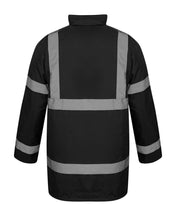 Load image into Gallery viewer, Hi Vis Parka Workwear Safety Hooded Jacket - Black
