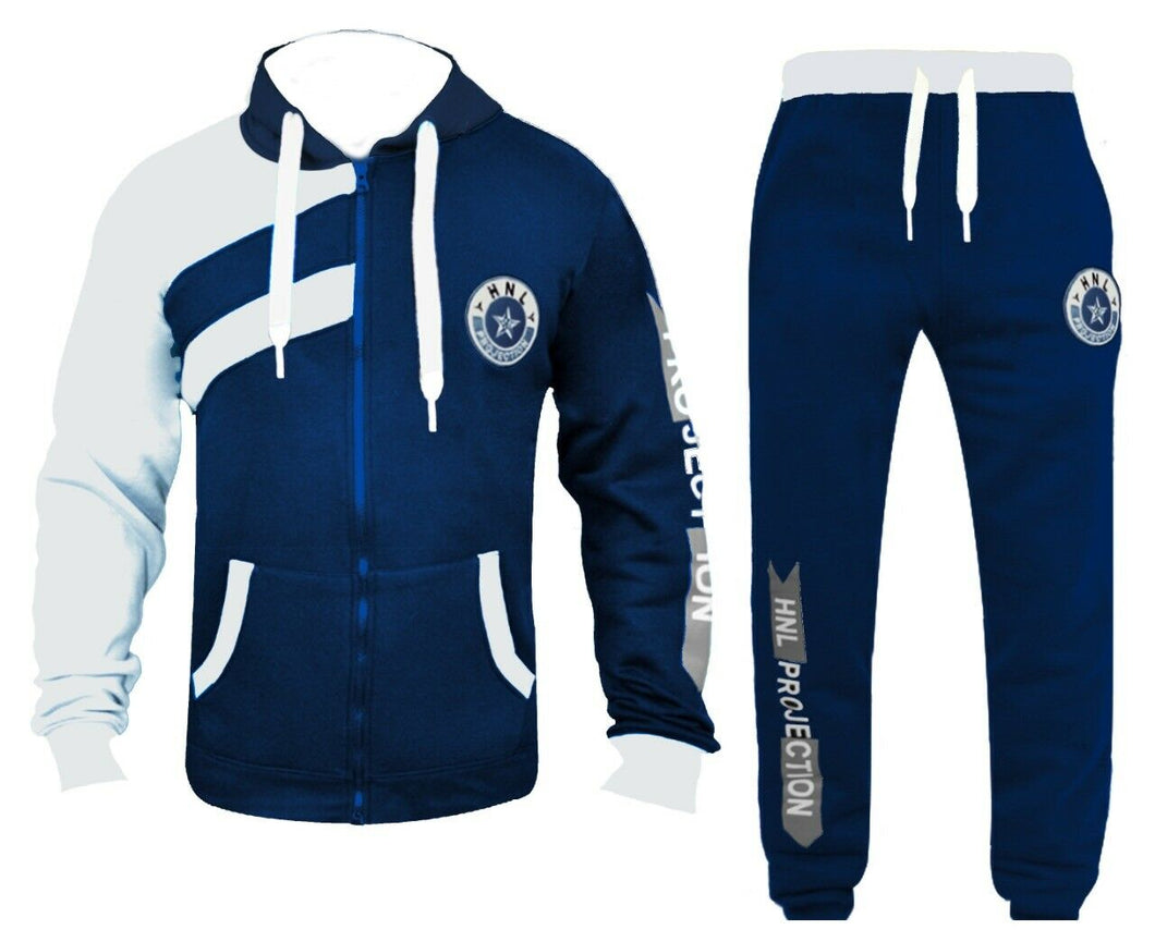 HNL Kids Hoodie Jogging Sports Tracksuit Set - Indigo