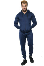 Load image into Gallery viewer, Mens Tracksuit Zip Up Hoodie Slim Fit Pants Set - Navy (AV20-015)
